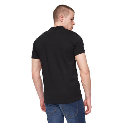 Black - Back - Henleys Mens Tapehen Polo Shirt