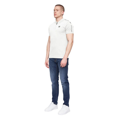 White - Side - Henleys Mens Tapehen Polo Shirt