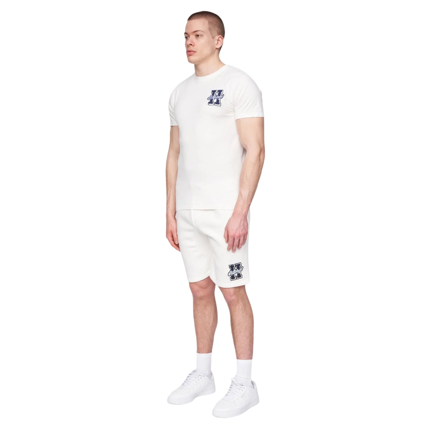 White - Side - Henleys Mens Aitchen Sweat Shorts