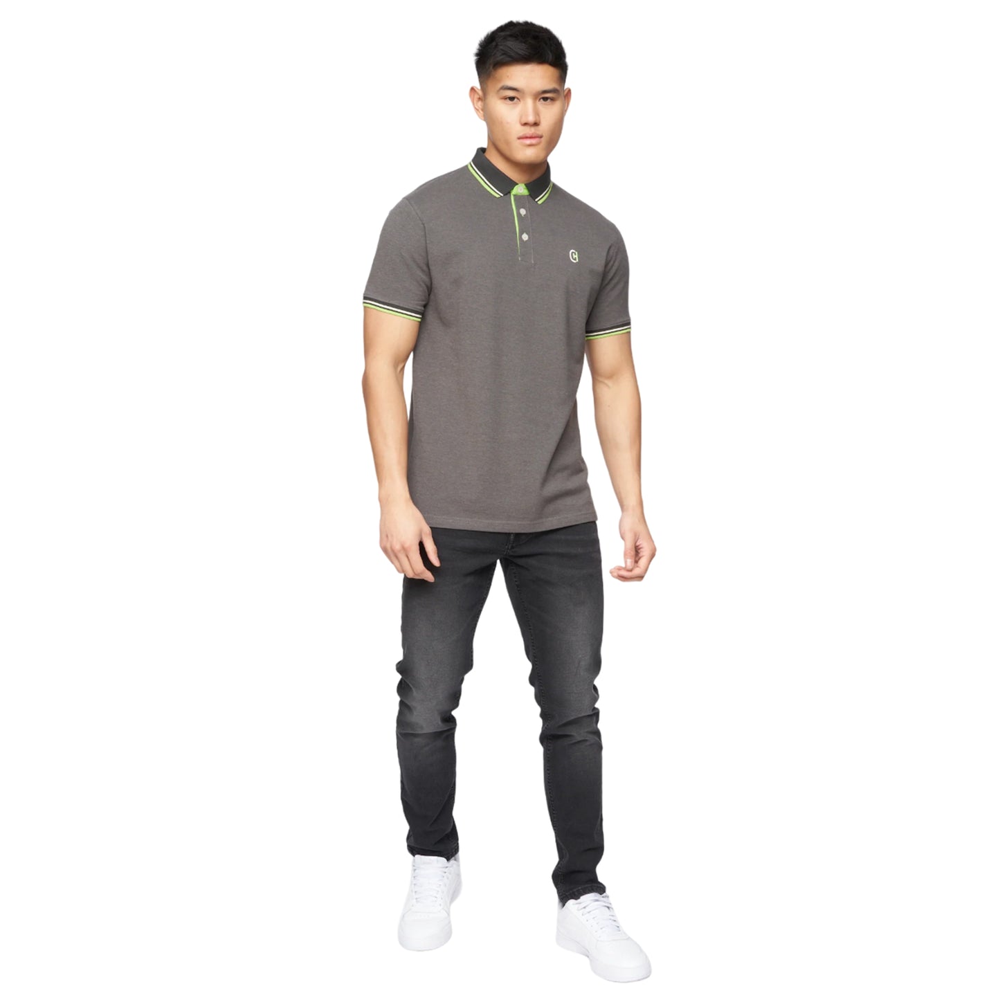 Grey - Side - Crosshatch Mens Britmane Polo Shirt