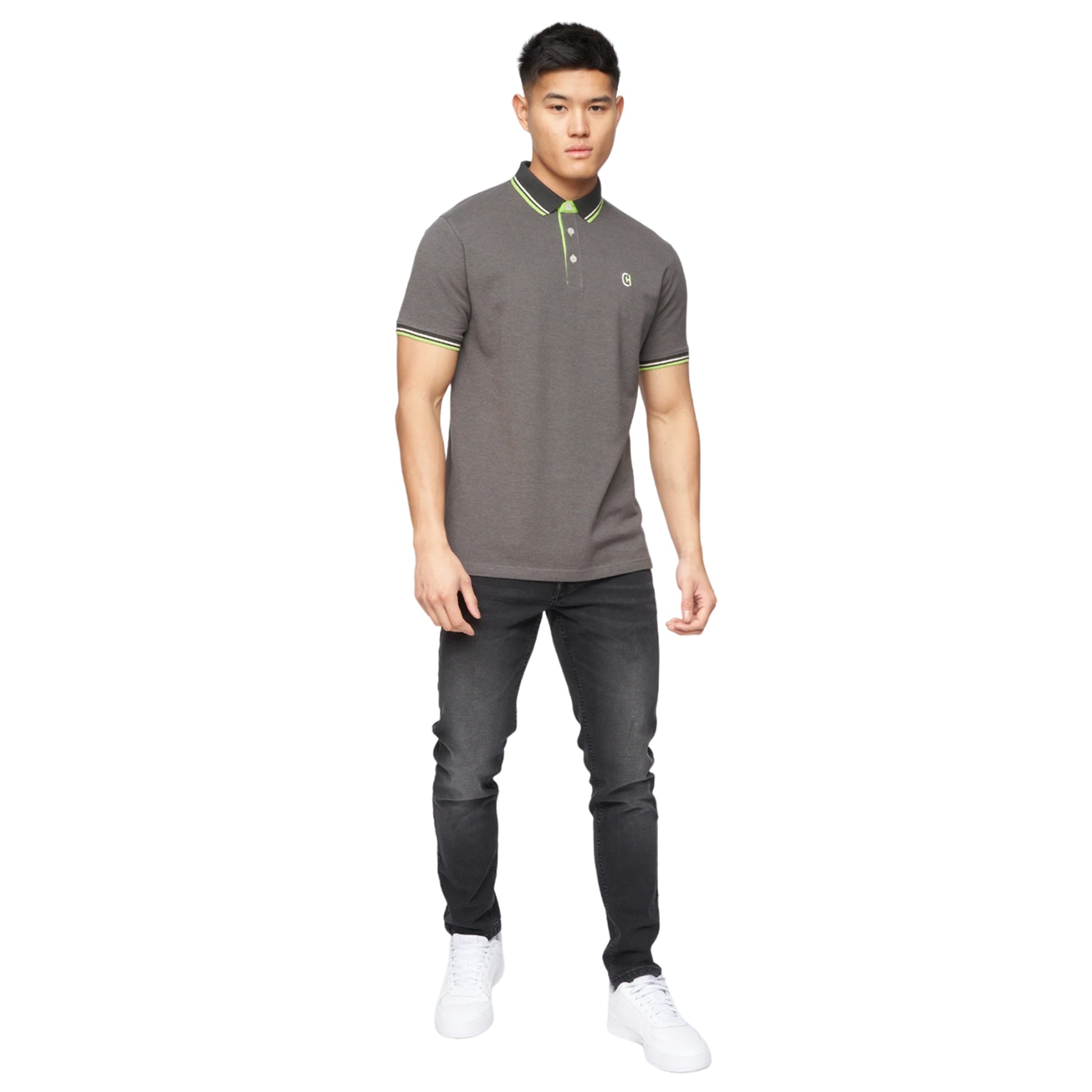 Grey - Side - Crosshatch Mens Britmane Polo Shirt