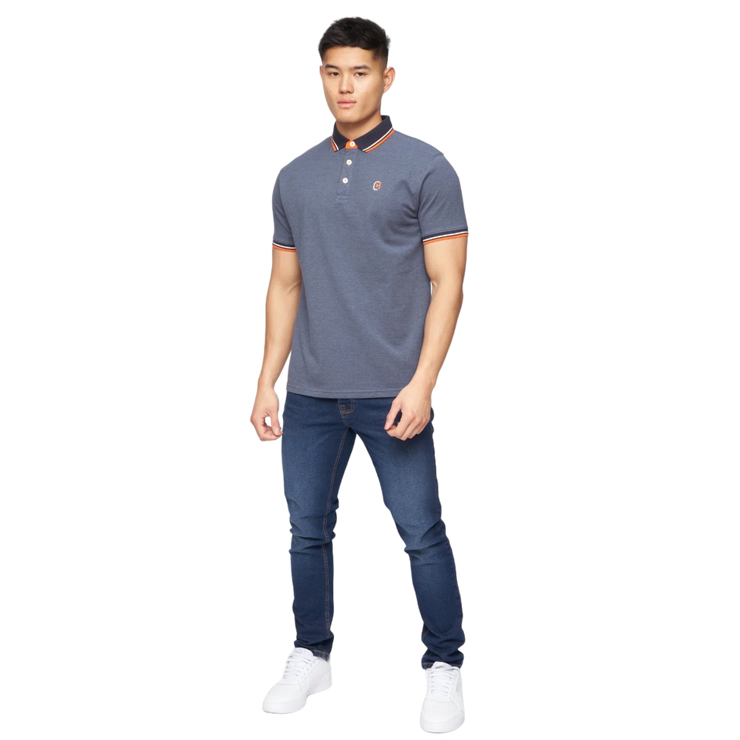 Denim Blue - Side - Crosshatch Mens Britmane Polo Shirt