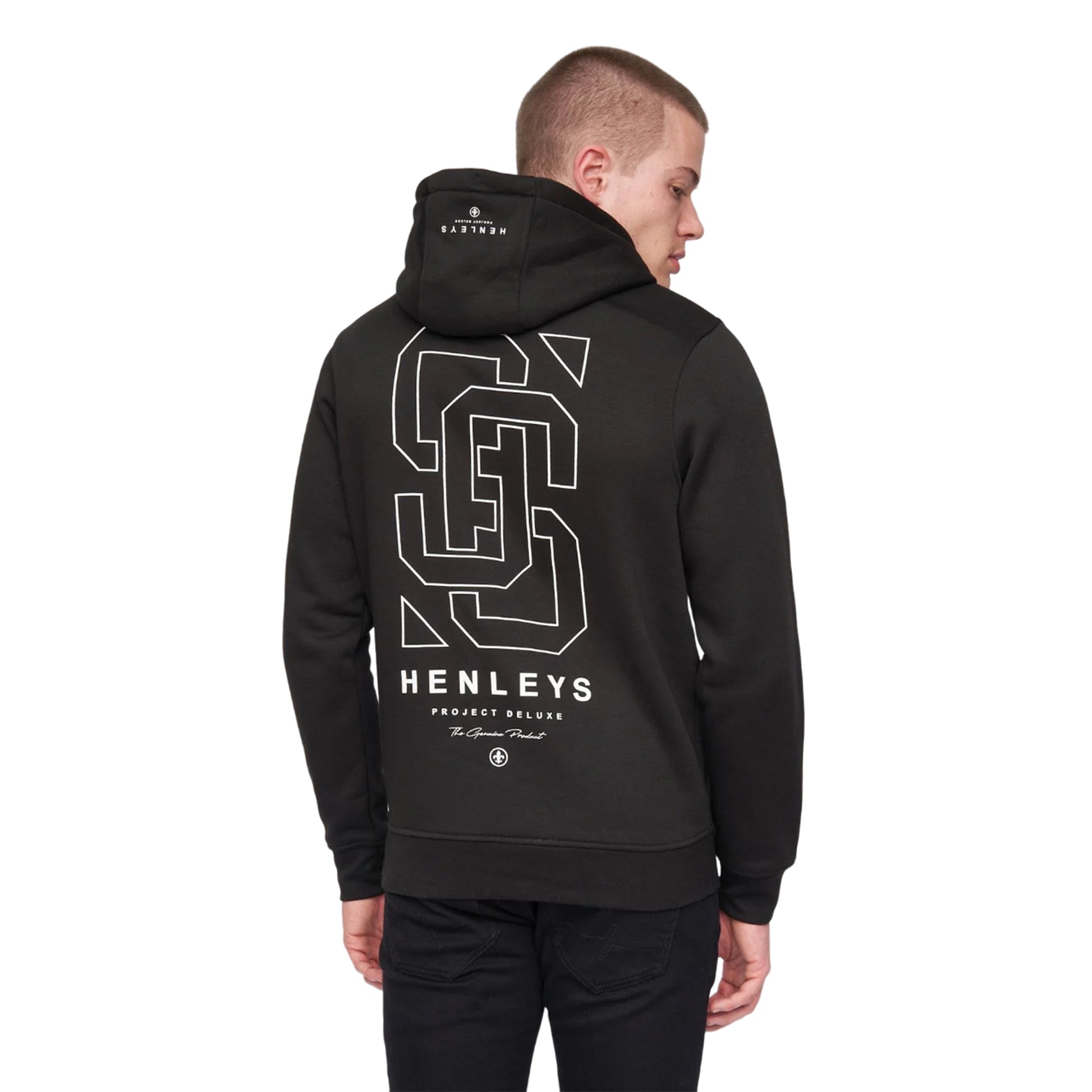 Black - Back - Henleys Mens Ninesix Hoodie