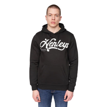 Black - Front - Henleys Mens Scripthen Hoodie