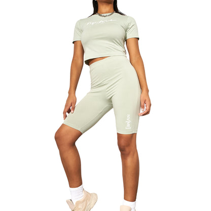Sage - Front - NVME Womens-Ladies Karodar Cycling Shorts