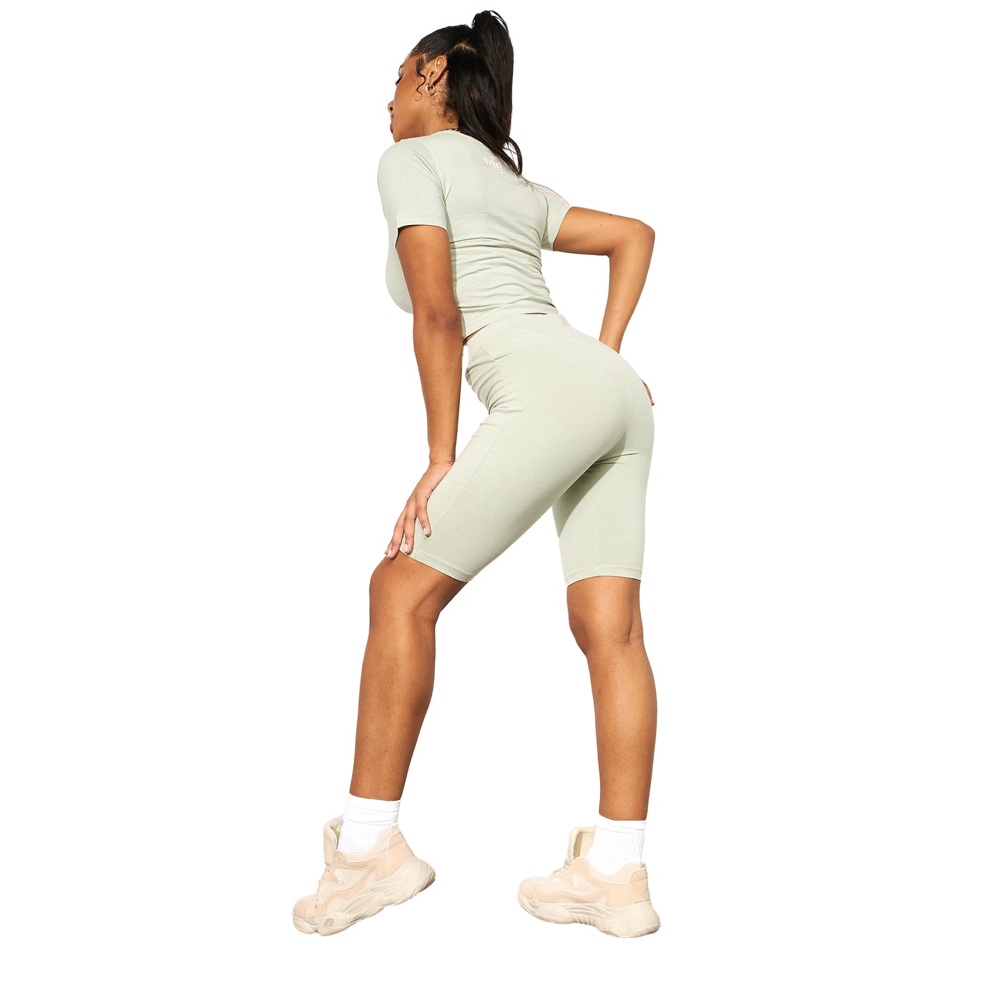 Sage - Back - NVME Womens-Ladies Karodar Cycling Shorts