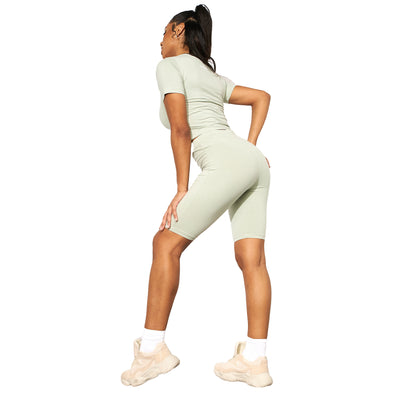 Sage - Back - NVME Womens-Ladies Karodar Cycling Shorts