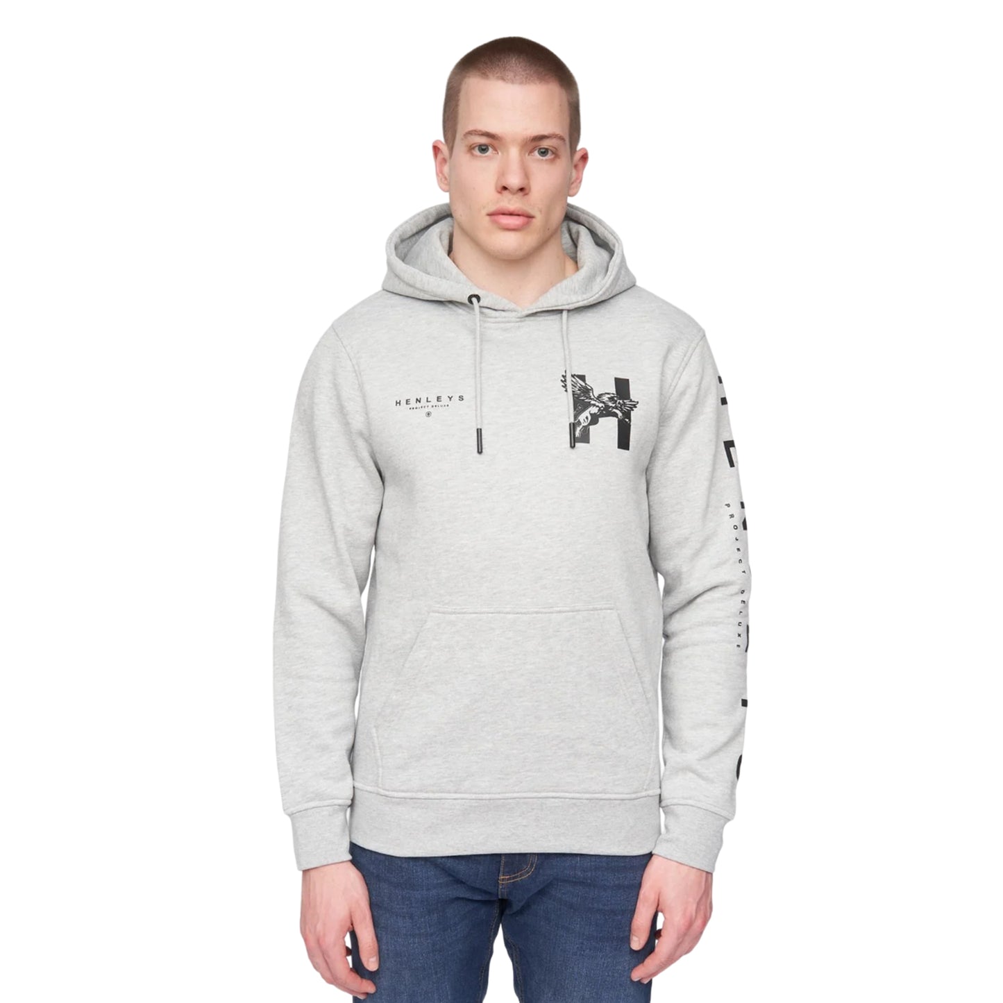 Grey Marl - Front - Henleys Mens Kilhen Hoodie