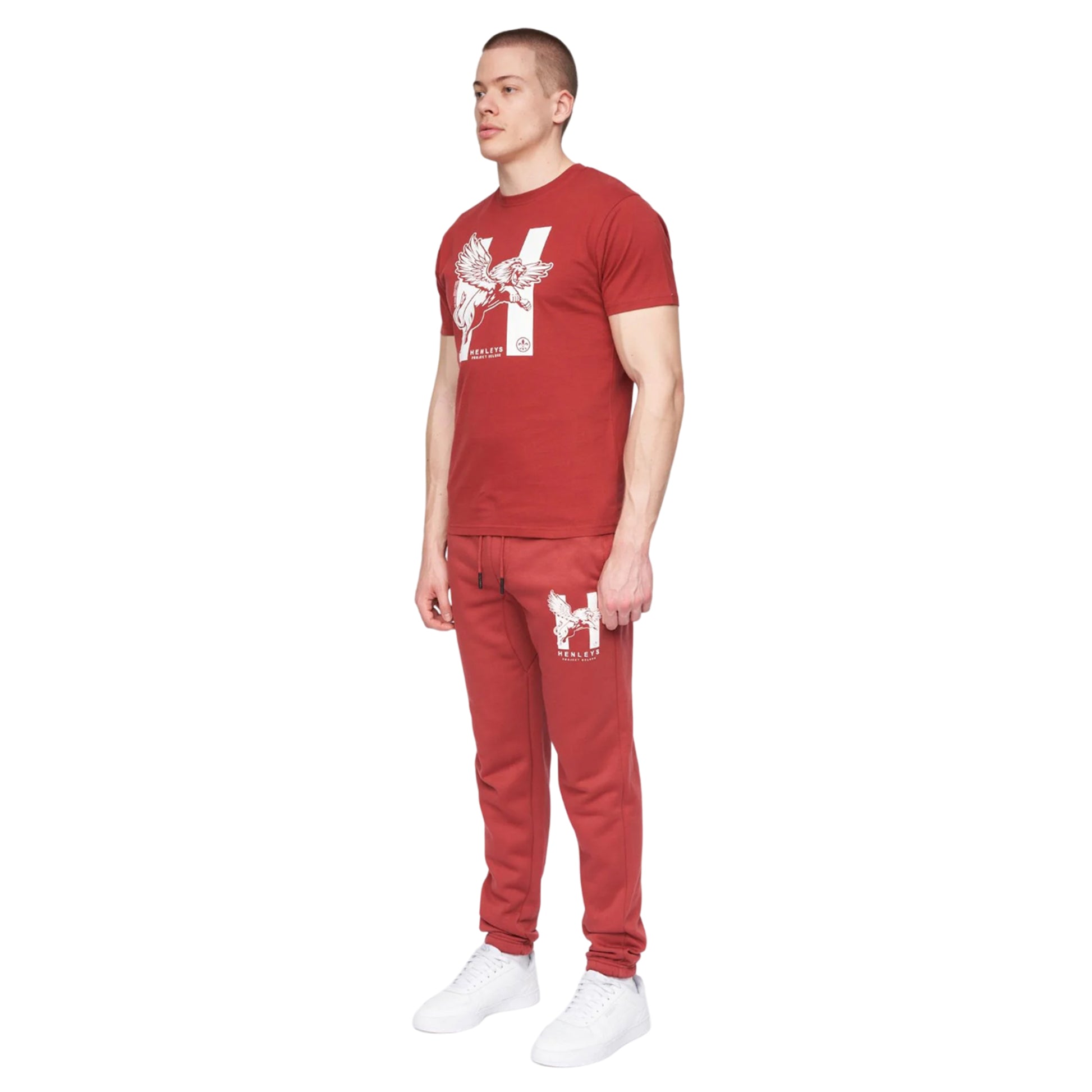 Deep Red - Side - Henleys Mens Curveball Jogging Bottoms