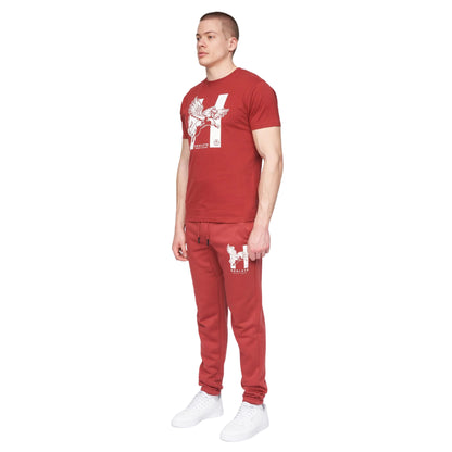 Deep Red - Side - Henleys Mens Curveball Jogging Bottoms