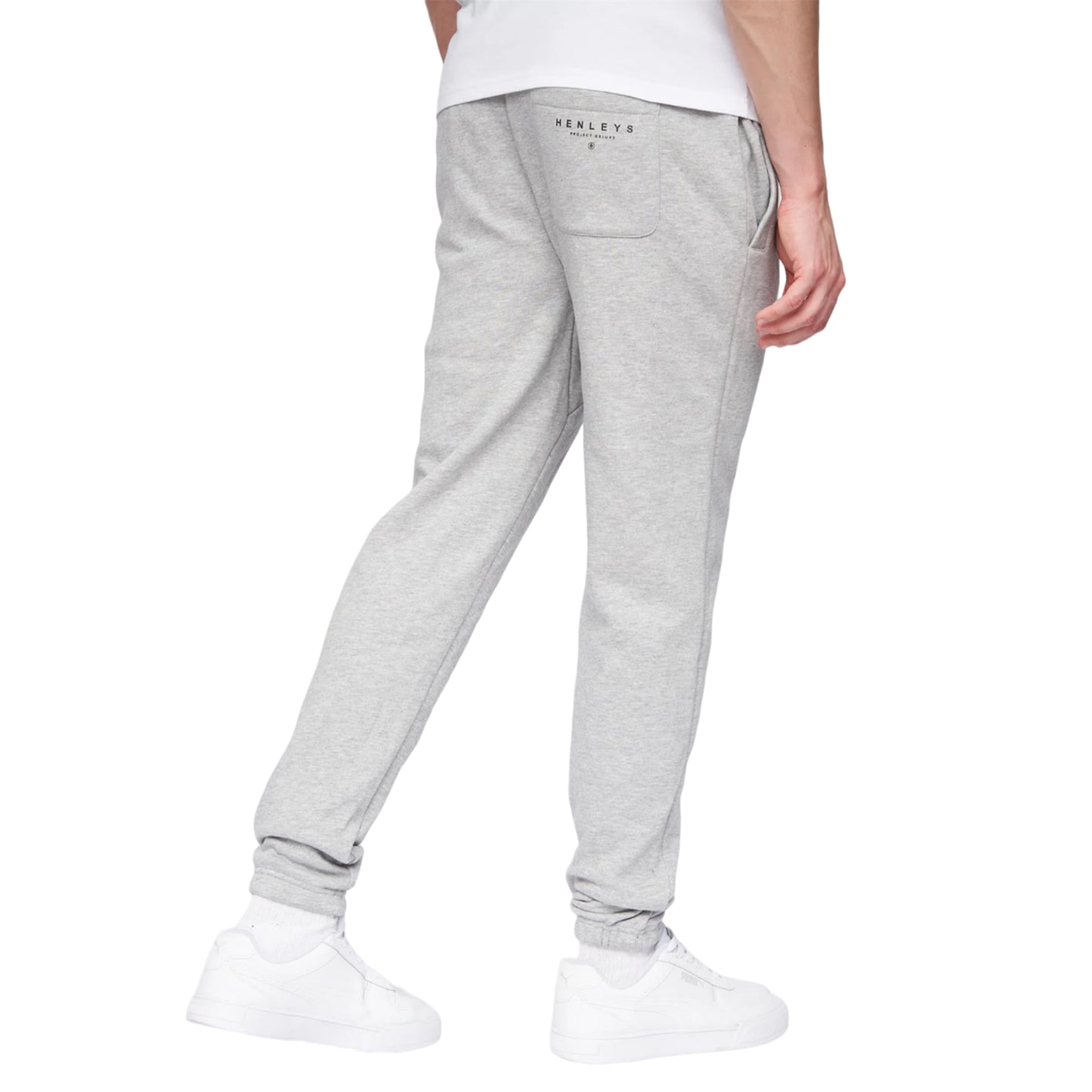 Grey Marl - Back - Henleys Mens Curveball Jogging Bottoms