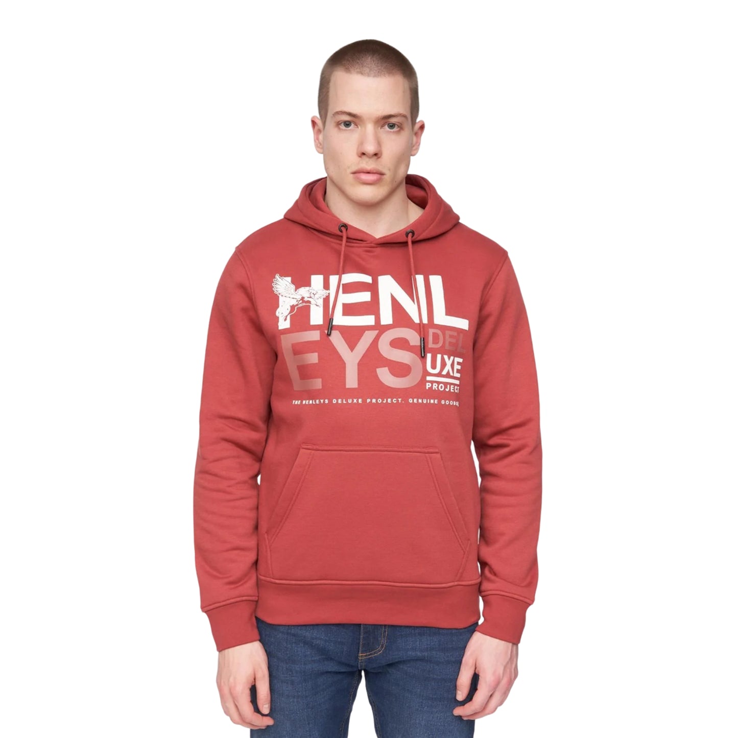 Deep Red - Front - Henleys Mens Classhen Hoodie