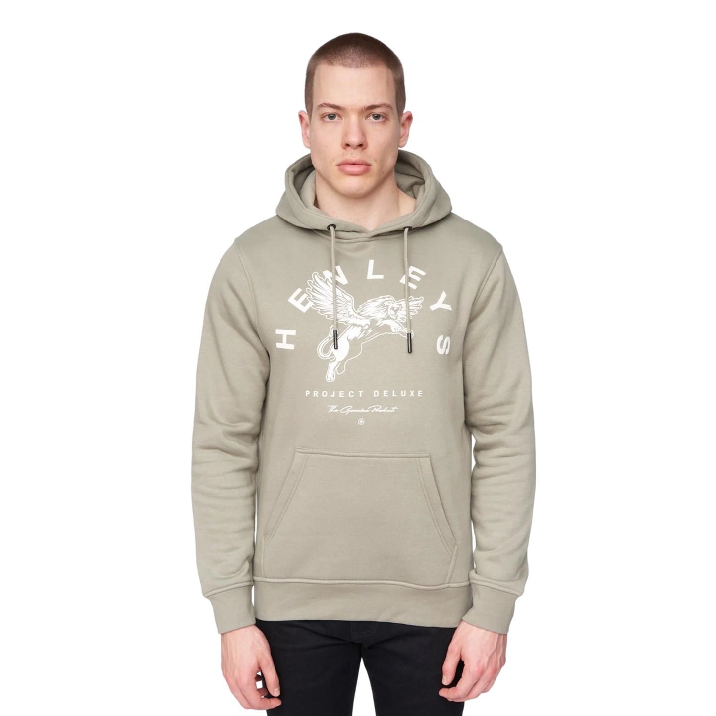 Dusty Olive - Front - Henleys Mens Colhen Hoodie