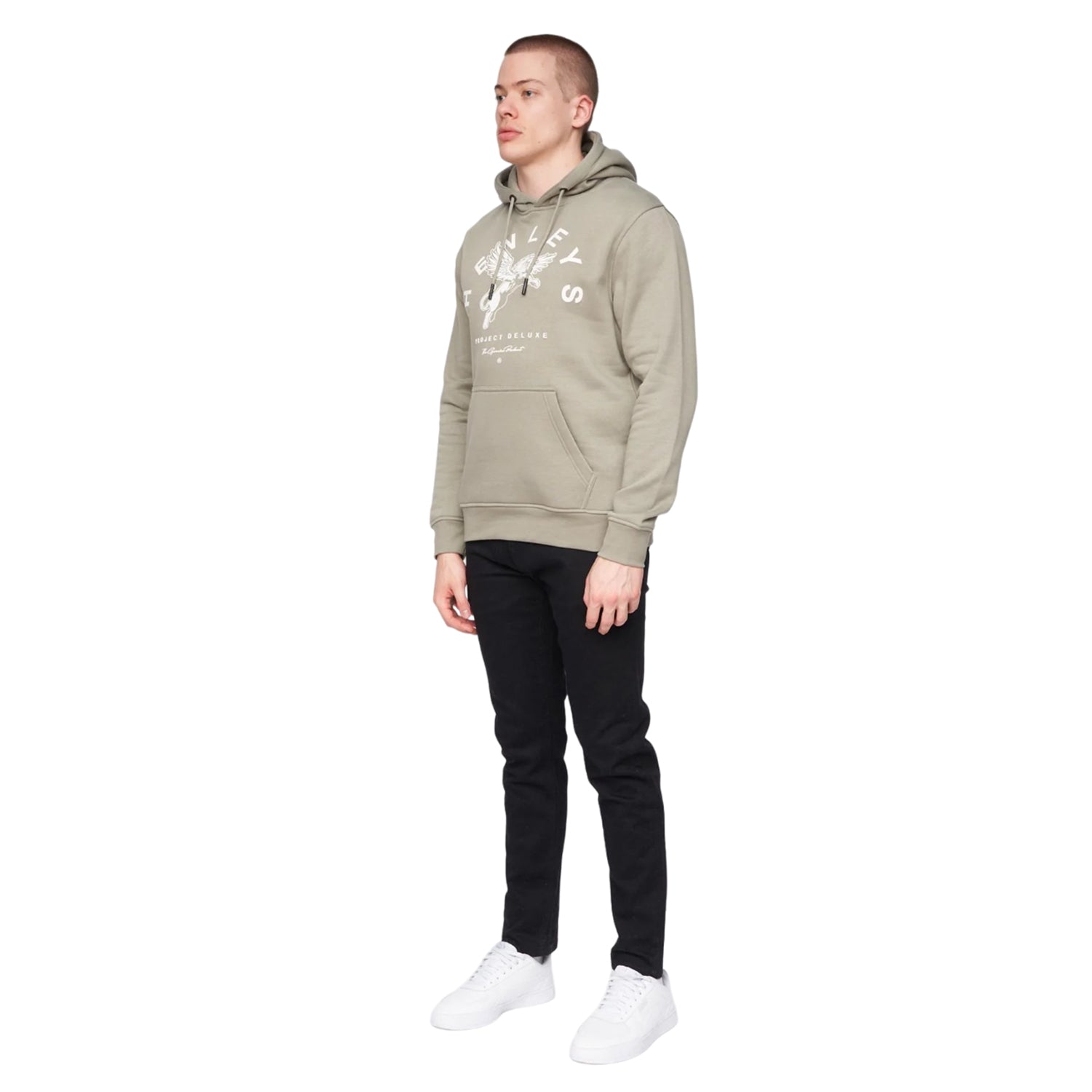 Dusty Olive - Side - Henleys Mens Colhen Hoodie
