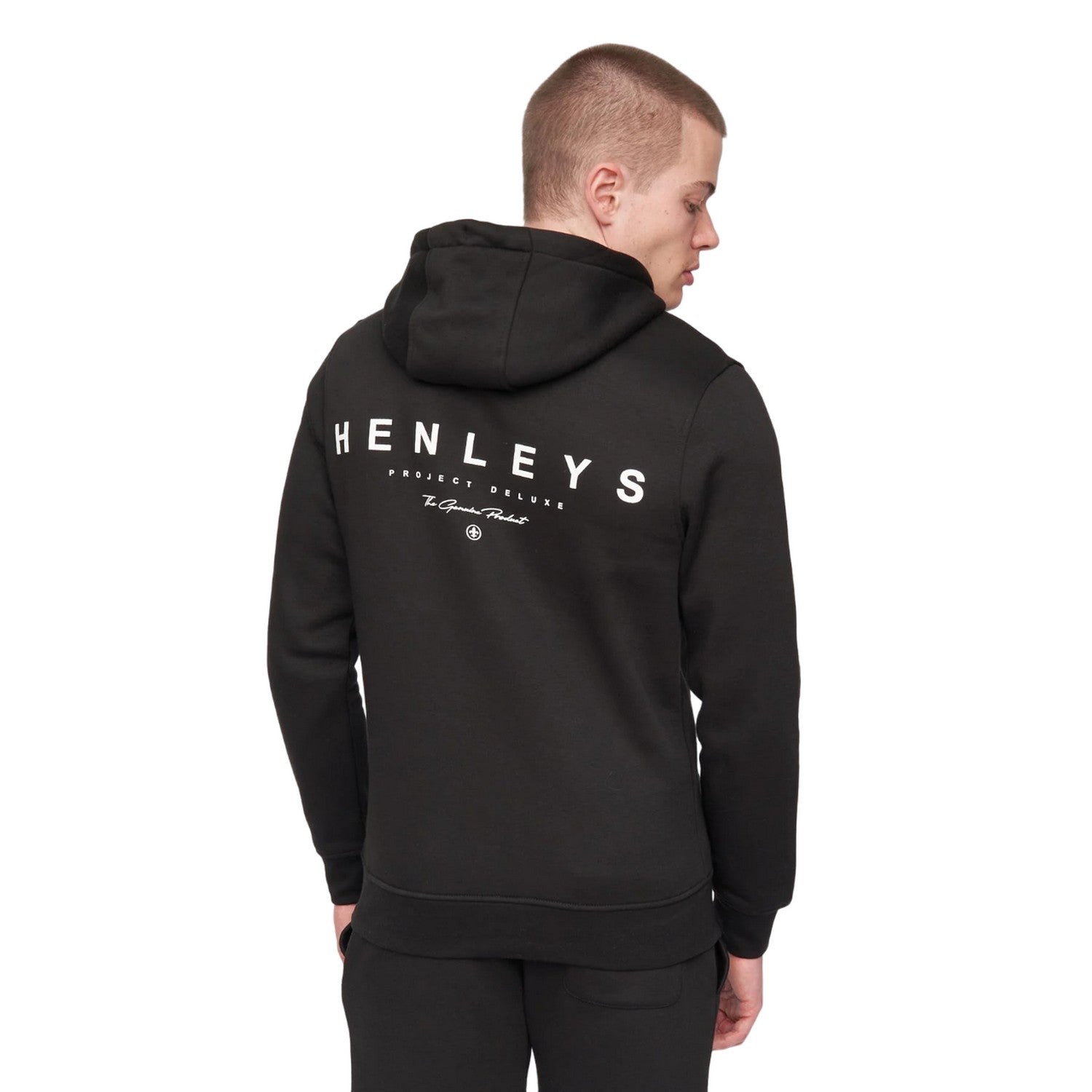 Black - Back - Henleys Mens Metafone Hoodie