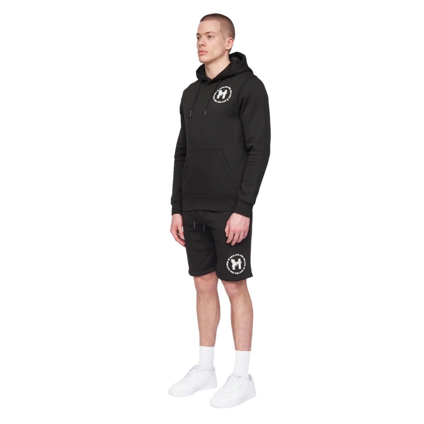 Black - Side - Henleys Mens Metafone Hoodie