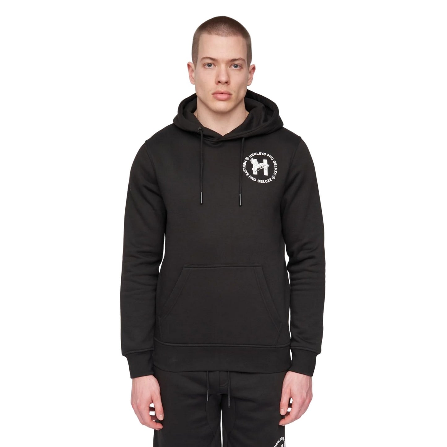 Black - Front - Henleys Mens Metafone Hoodie