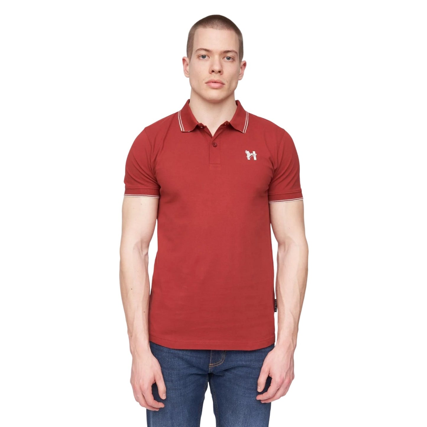 Deep Red - Front - Henleys Mens Henflare Polo Shirt