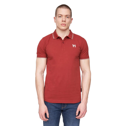 Deep Red - Front - Henleys Mens Henflare Polo Shirt