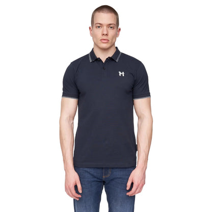 Navy - Front - Henleys Mens Henflare Polo Shirt