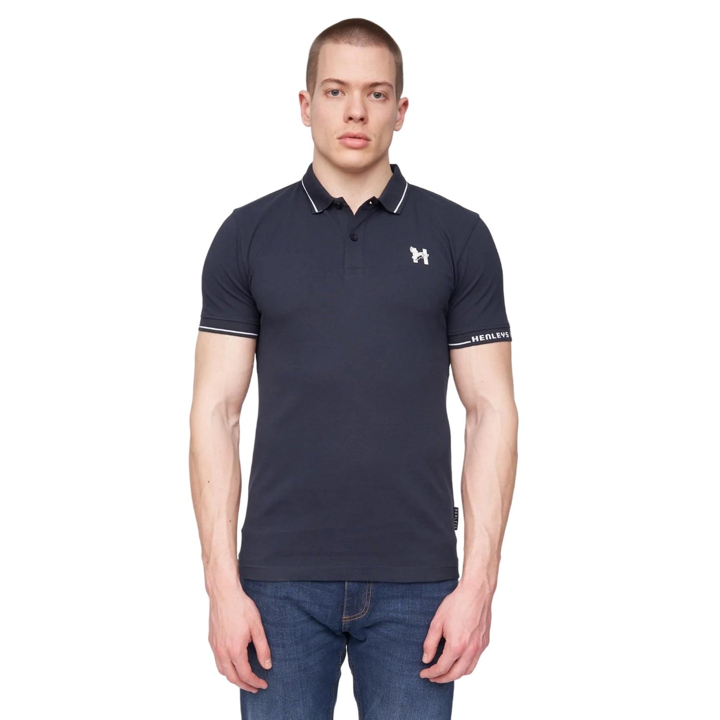 Navy - Front - Henleys Mens Hentyme Polo Shirt