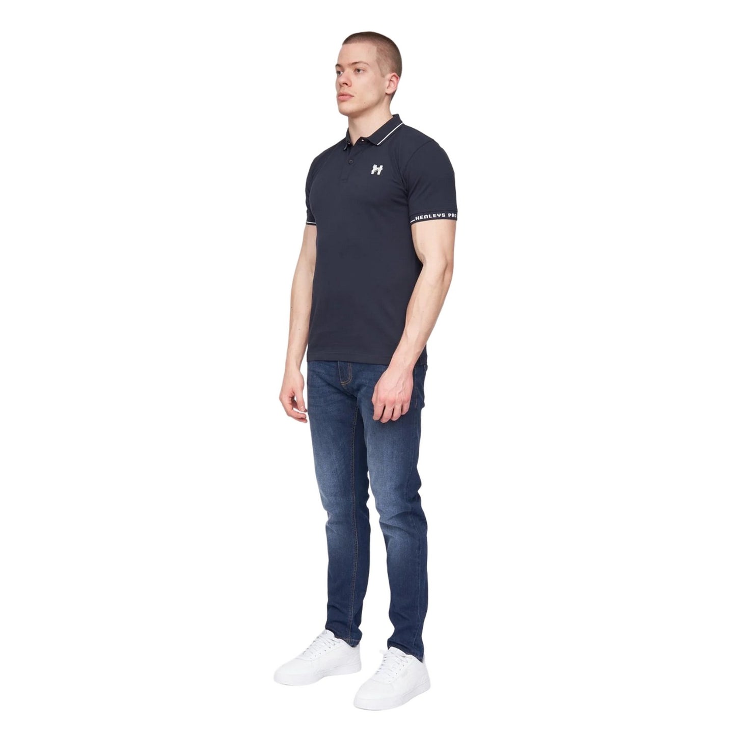Navy - Side - Henleys Mens Hentyme Polo Shirt