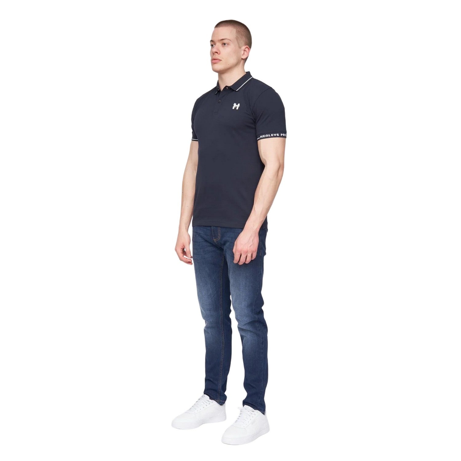 Navy - Side - Henleys Mens Hentyme Polo Shirt