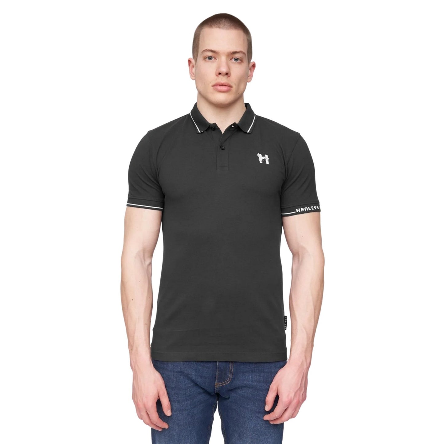 Black - Front - Henleys Mens Hentyme Polo Shirt