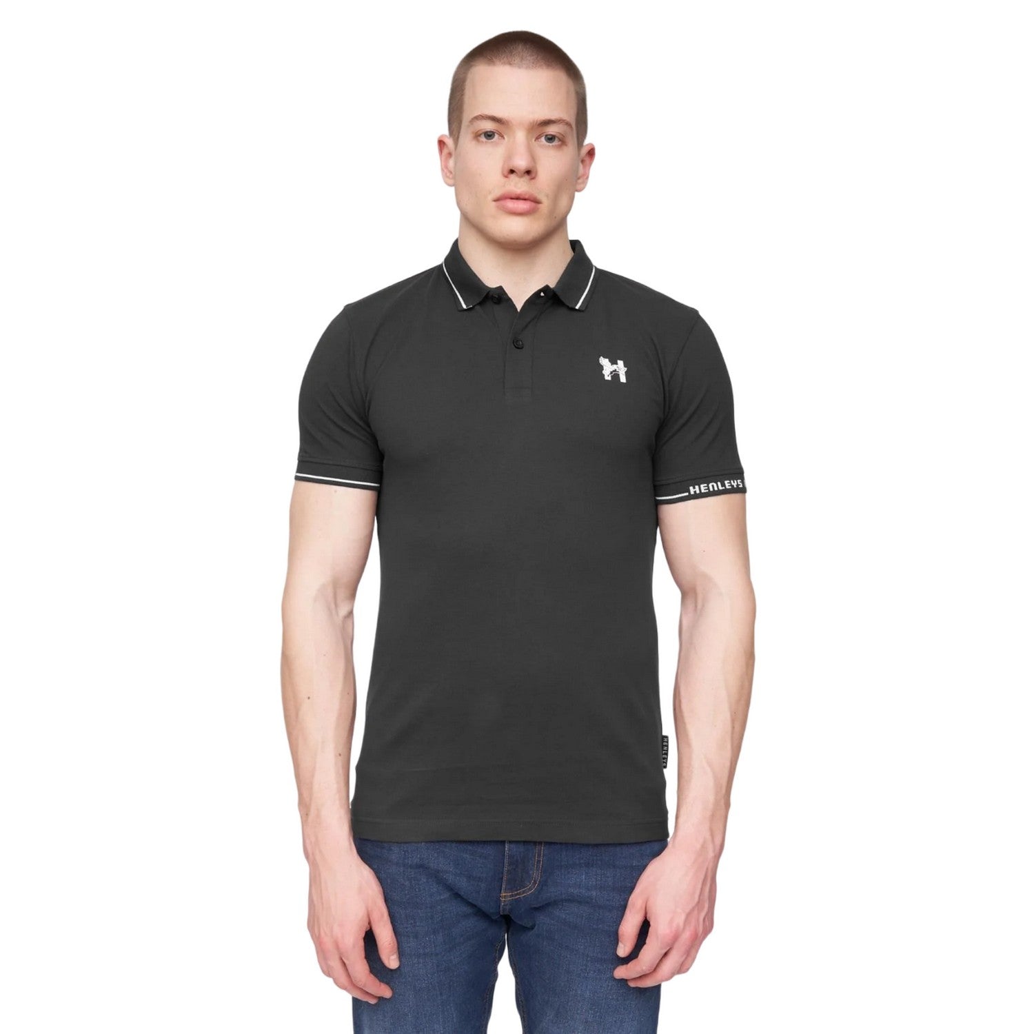 Black - Front - Henleys Mens Hentyme Polo Shirt