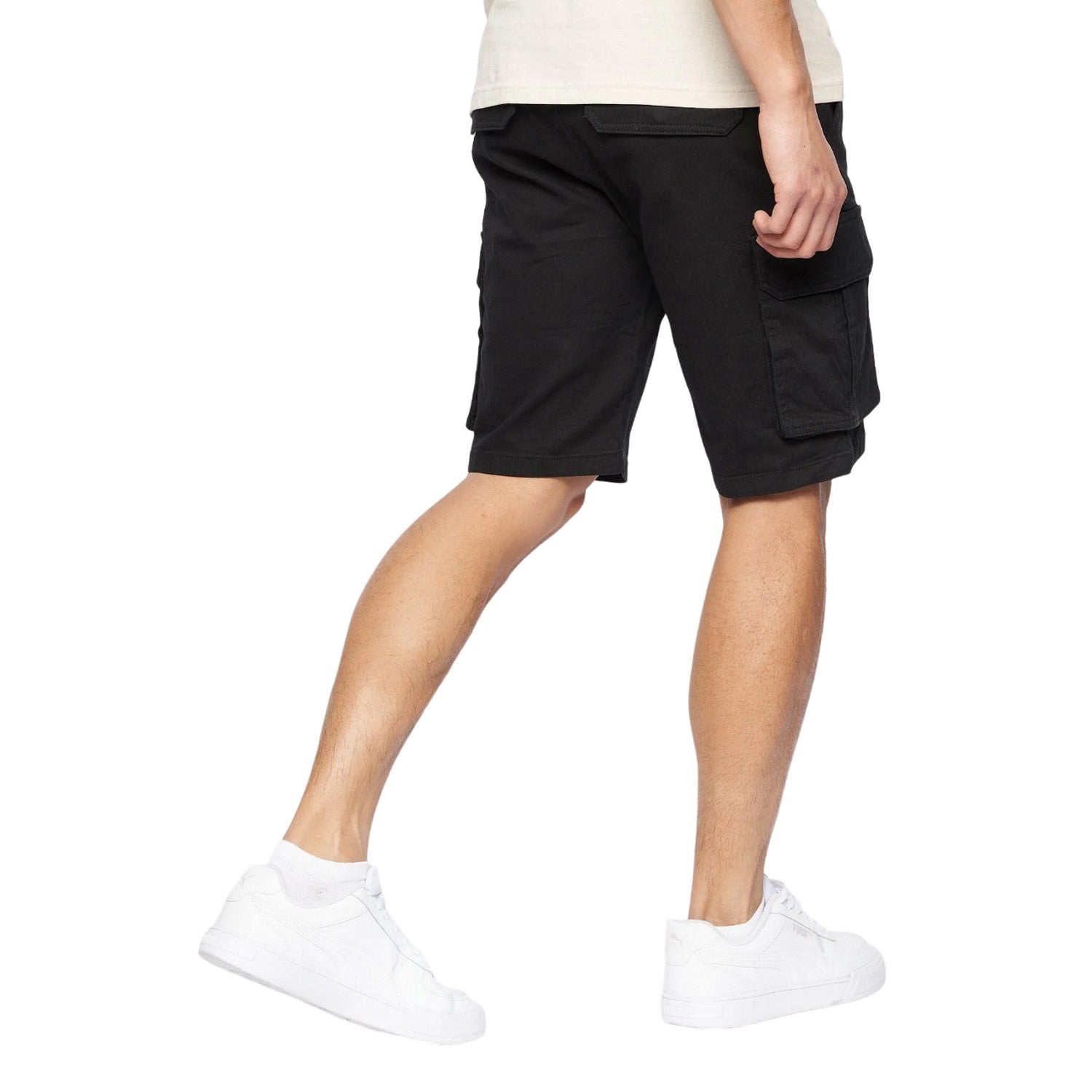 Black - Back - Crosshatch Mens Frentons Cargo Shorts