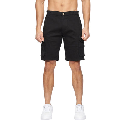 Black - Front - Crosshatch Mens Frentons Cargo Shorts
