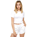 White - Front - Juice Womens-Ladies Tilly Crop T-Shirt