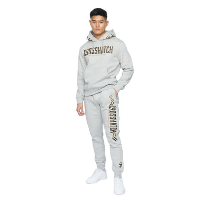 Light Grey Marl - Side - Crosshatch Mens Doddington Jogging Bottoms