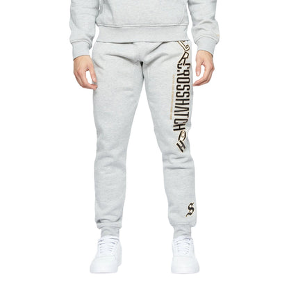 Light Grey Marl - Front - Crosshatch Mens Doddington Jogging Bottoms