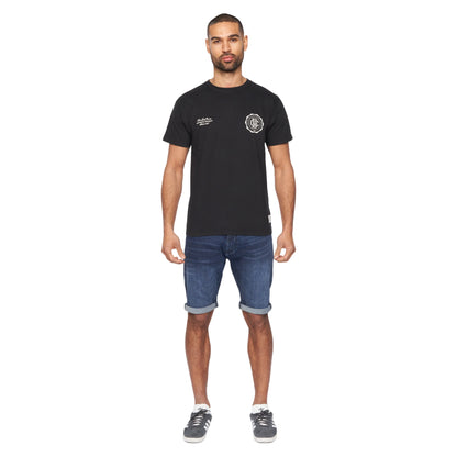 Black - Side - Duck and Cover Mens Keyaan T-Shirt