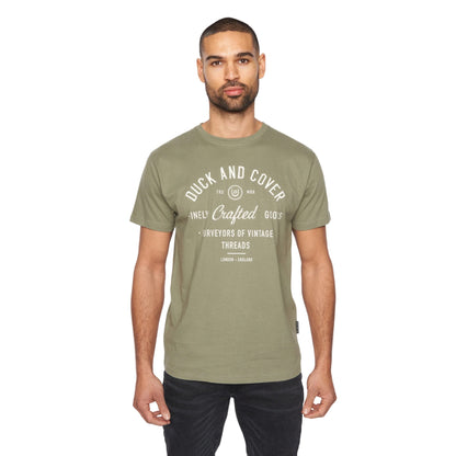 Khaki Green - Front - Duck and Cover Mens Kacper T-Shirt