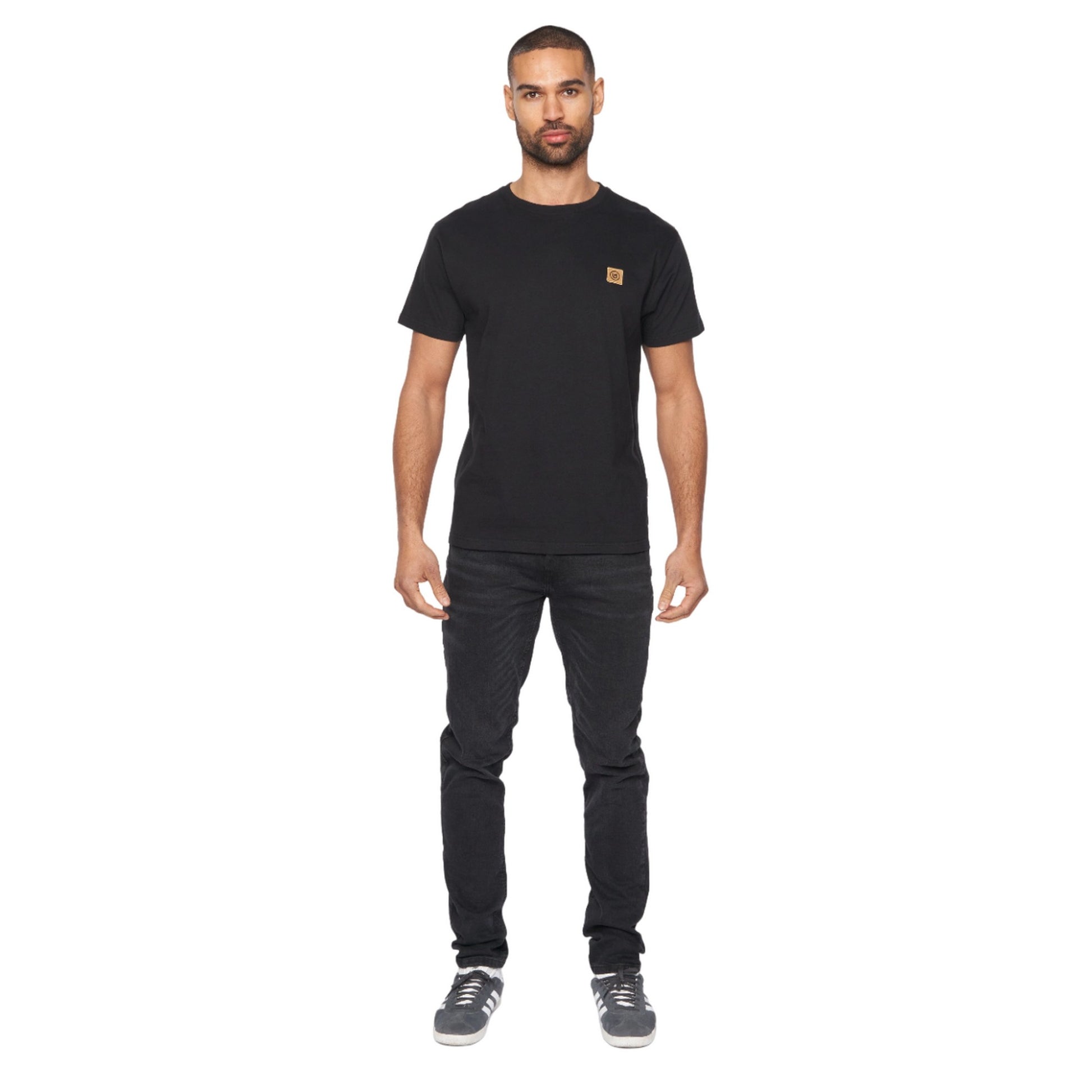Black - Side - Duck and Cover Mens Wilkins T-Shirt