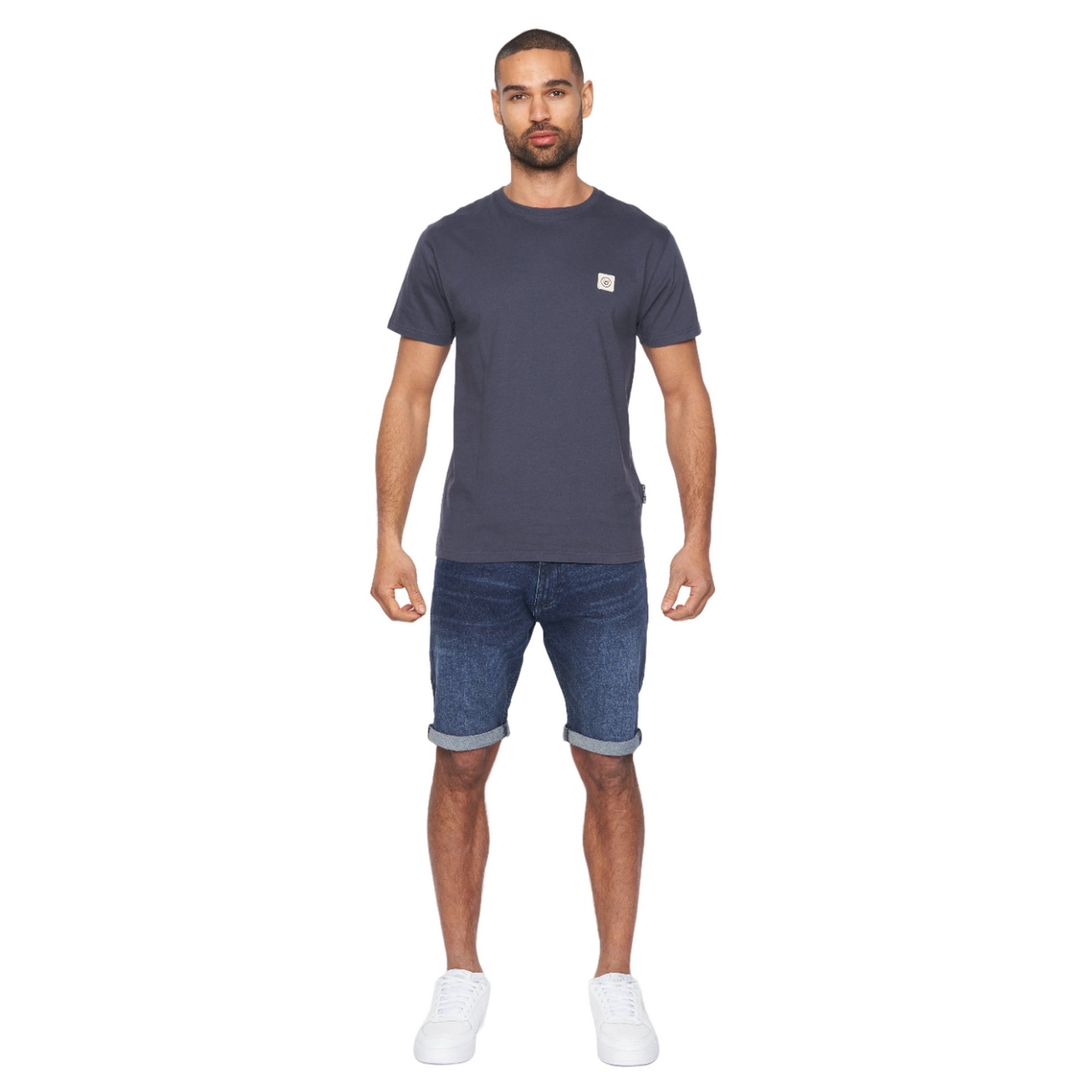 Navy - Side - Duck and Cover Mens Wilkins T-Shirt