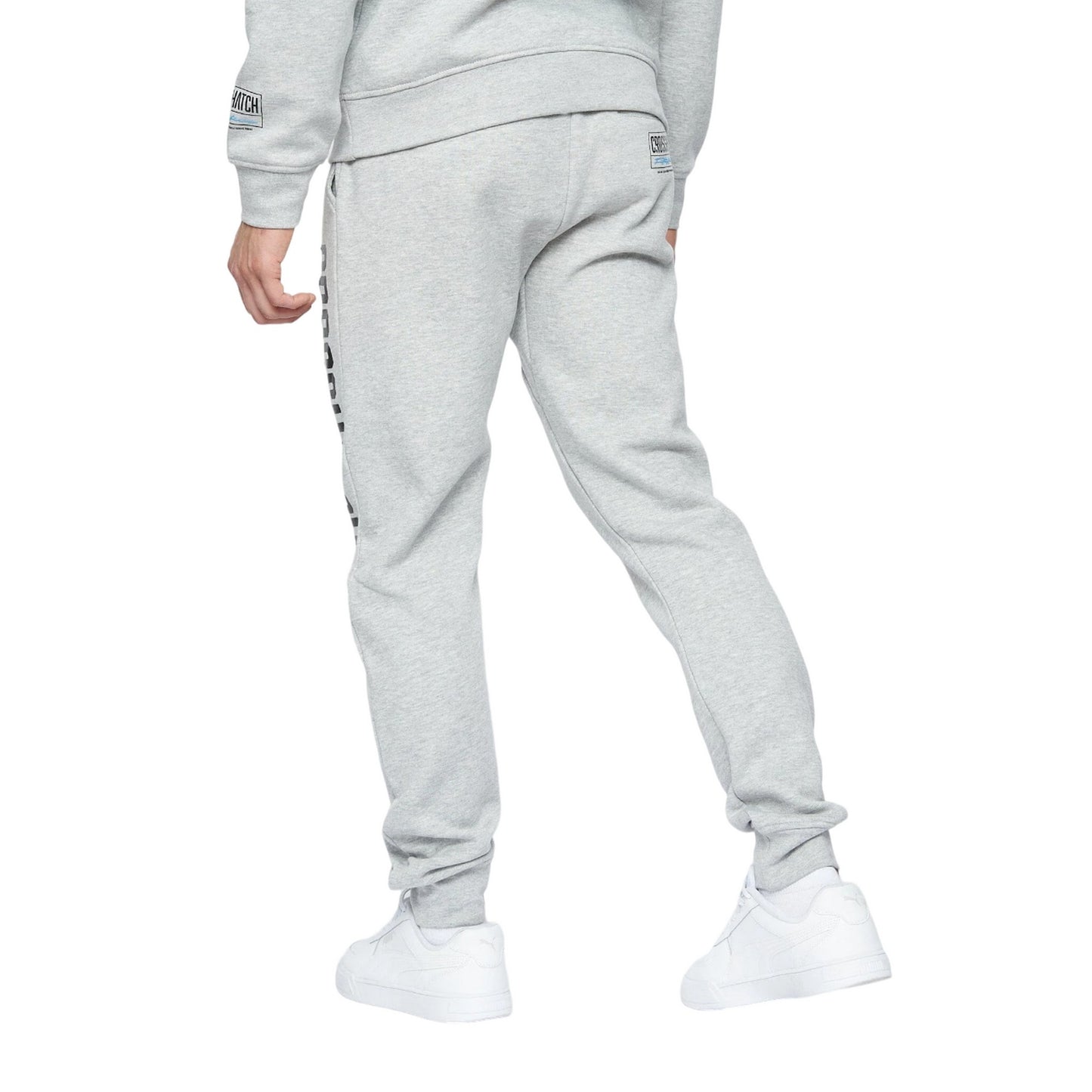 Light Grey Marl - Back - Crosshatch Mens Gooch Jogging Bottoms