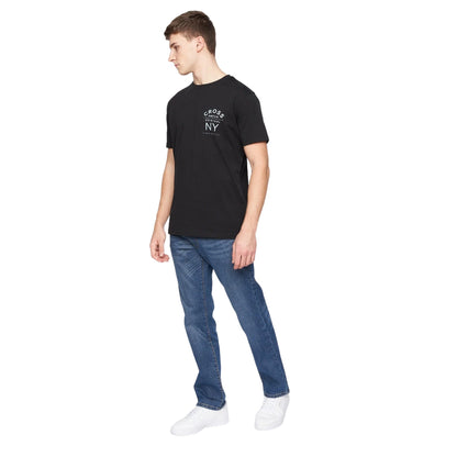 Stone Wash - Side - Crosshatch Mens Bandol Straight Leg Jeans