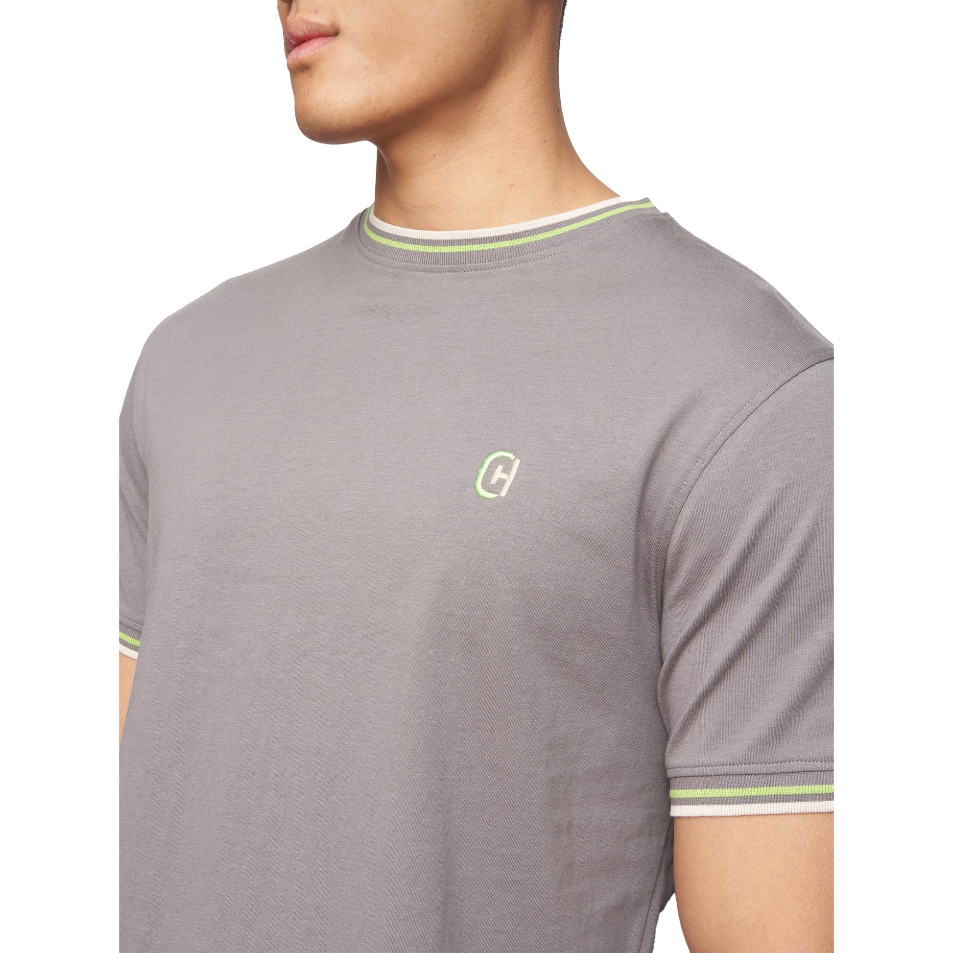 Grey - Side - Crosshatch Mens Ordale T-Shirt