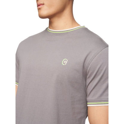 Grey - Side - Crosshatch Mens Ordale T-Shirt