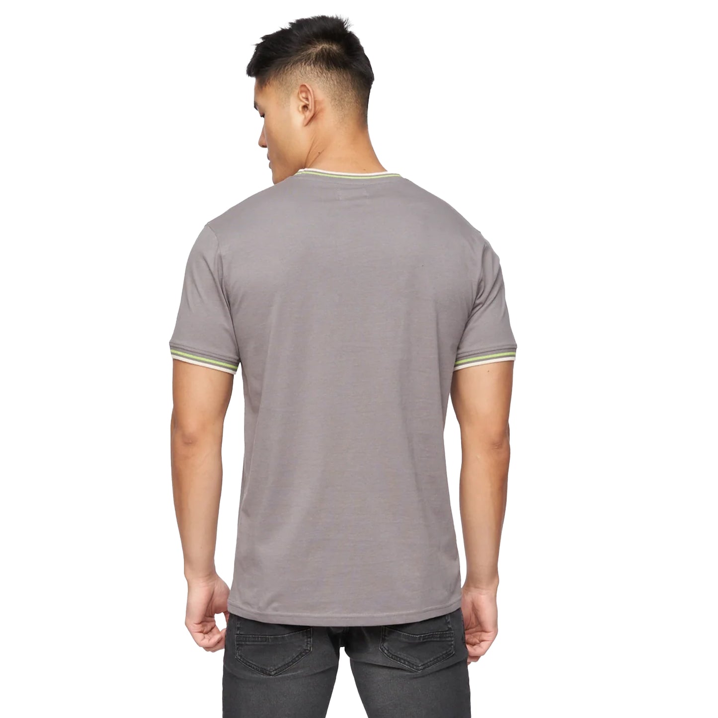 Grey - Back - Crosshatch Mens Ordale T-Shirt