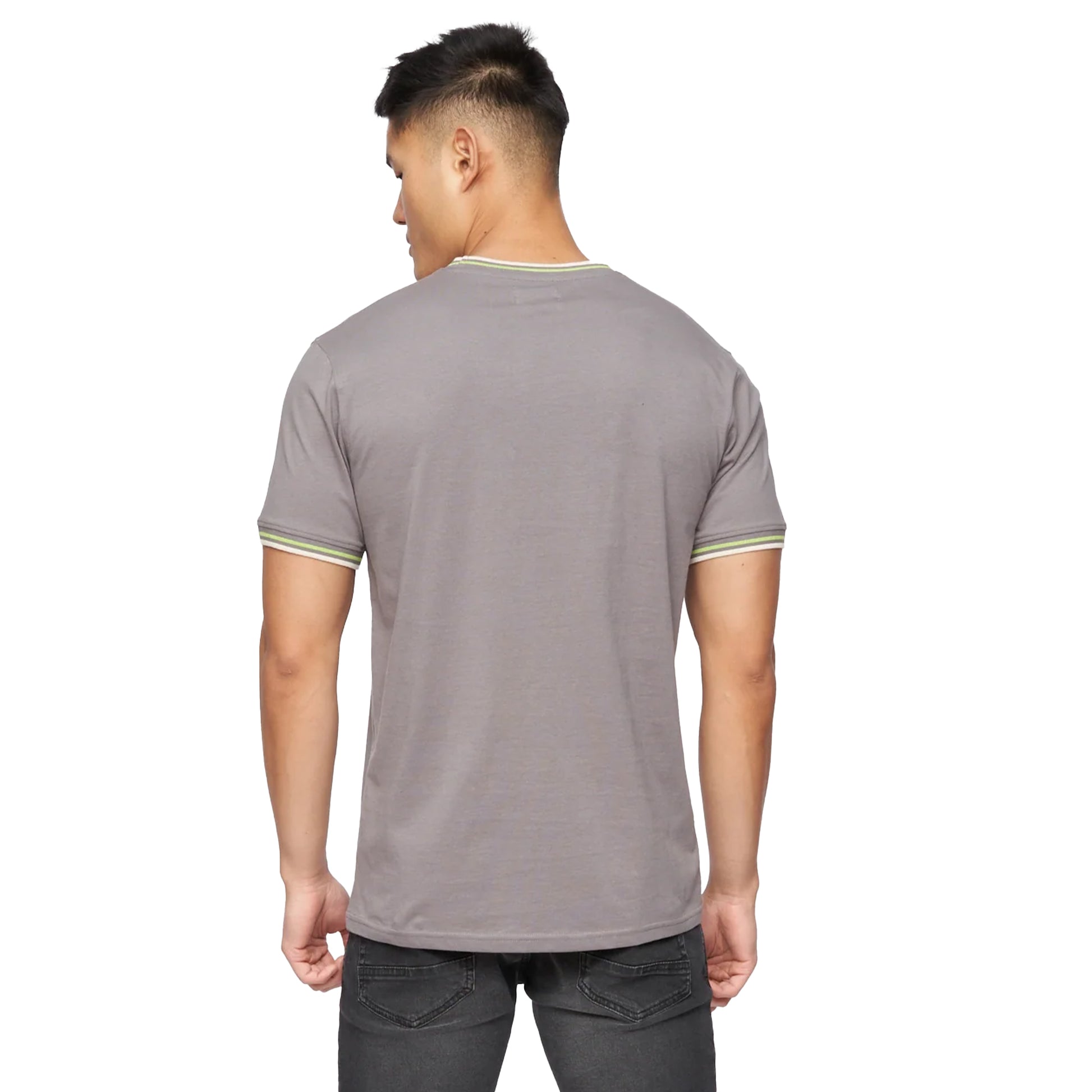 Grey - Back - Crosshatch Mens Ordale T-Shirt