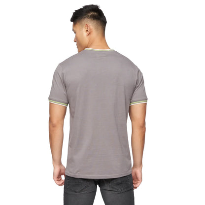 Grey - Back - Crosshatch Mens Ordale T-Shirt
