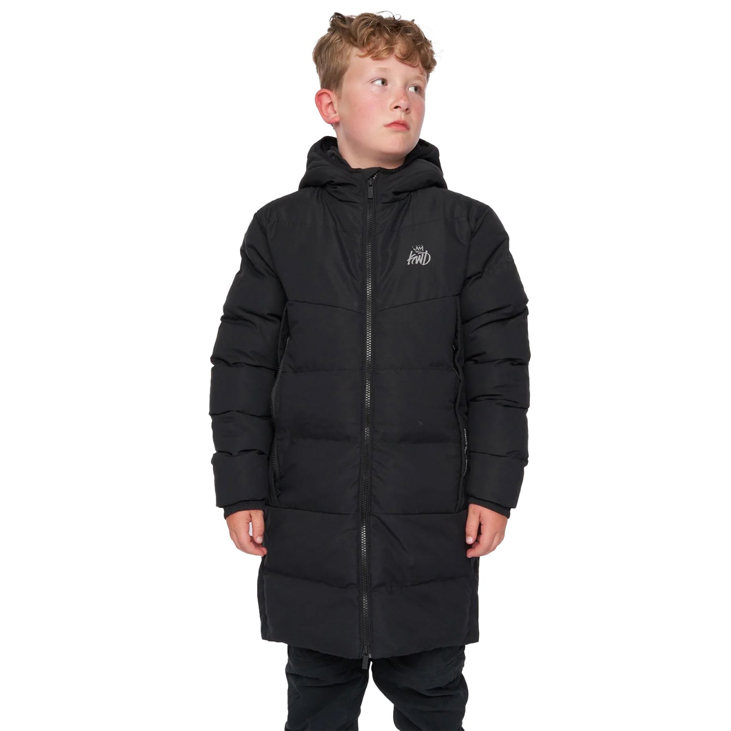 Black - Front - Kings Will Dream Boys Maximo Long Puffer Jacket