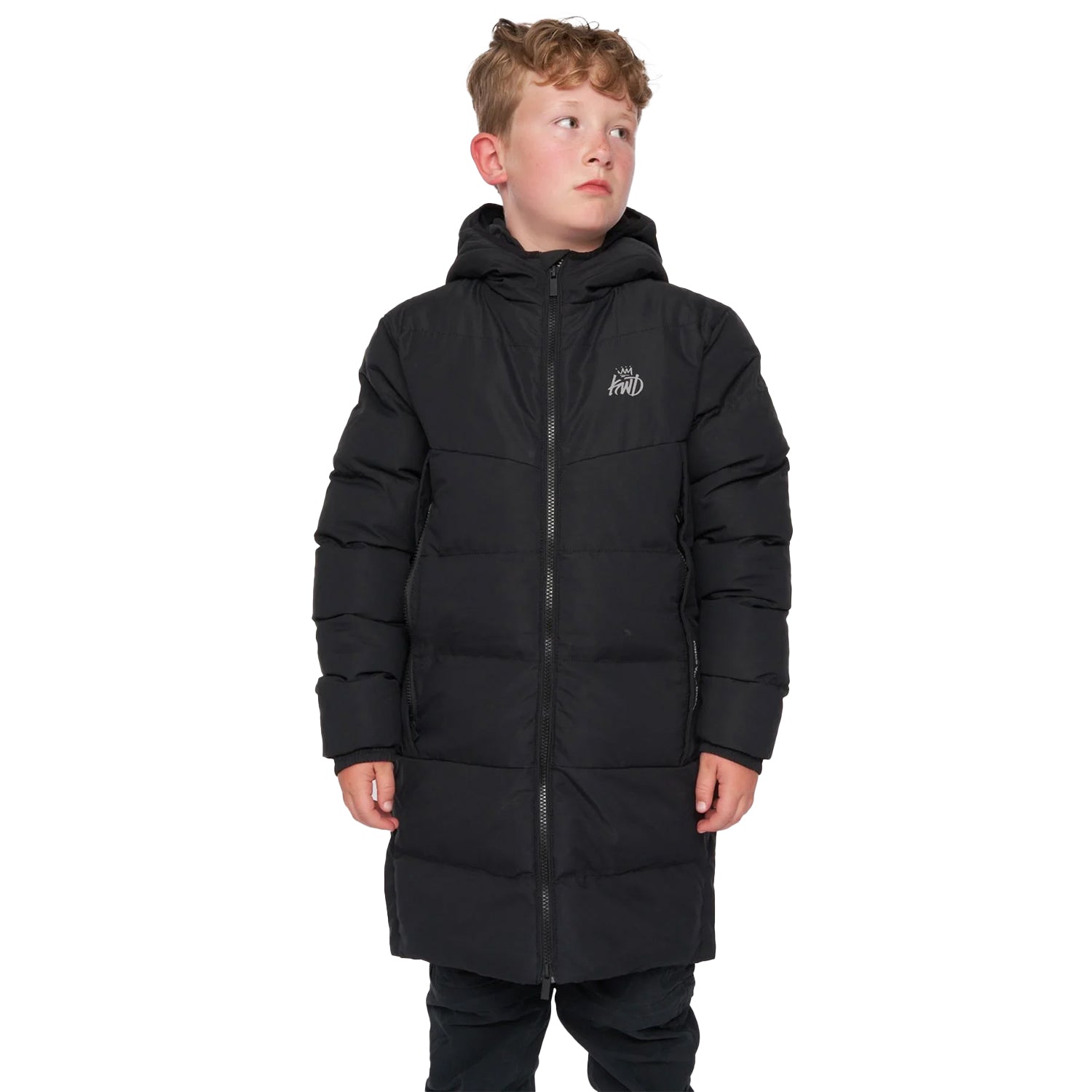 Black - Front - Kings Will Dream Boys Maximo Long Puffer Jacket