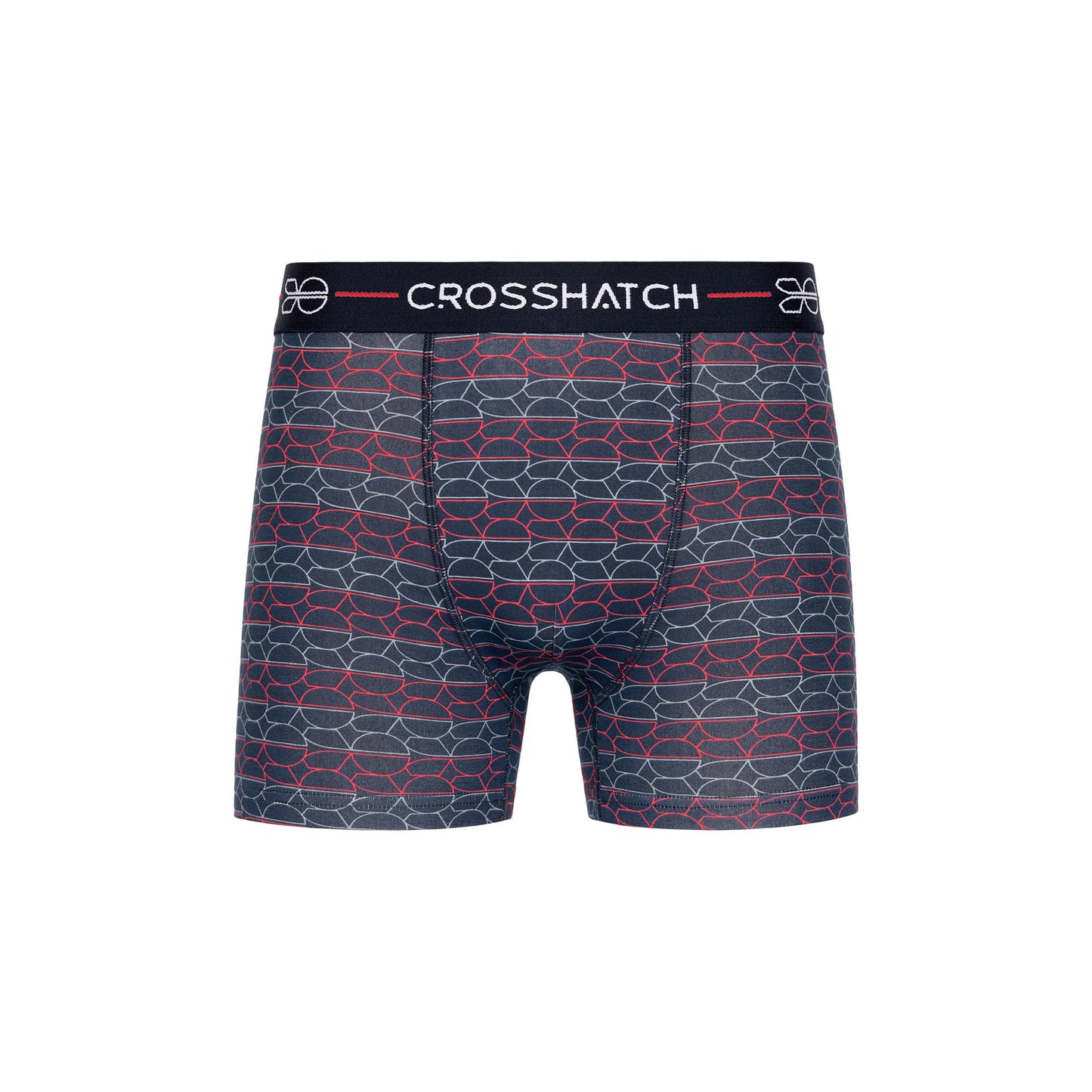 Red - Side - Crosshatch Mens Locky Boxer Shorts (Pack of 3)