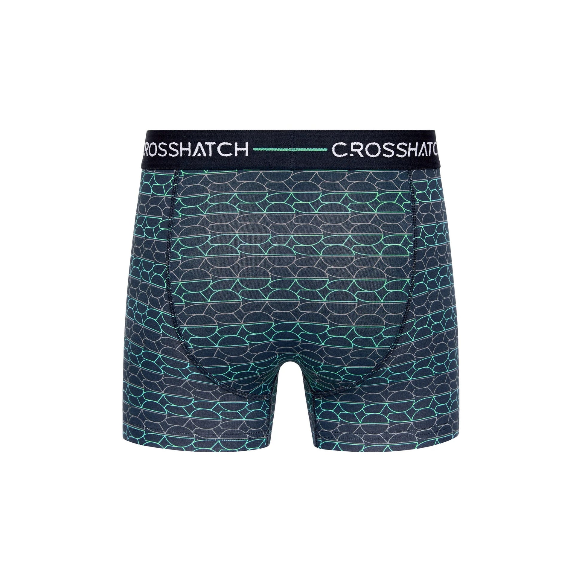 Green - Back - Crosshatch Mens Locky Boxer Shorts (Pack of 3)