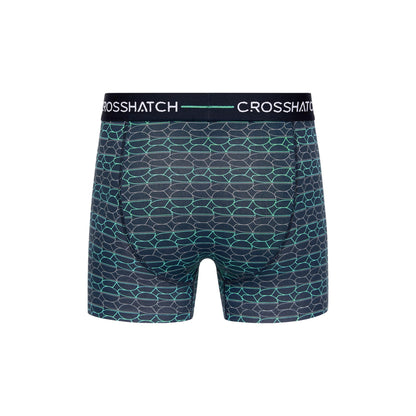 Green - Back - Crosshatch Mens Locky Boxer Shorts (Pack of 3)